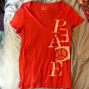 Orange v neck American Eagle